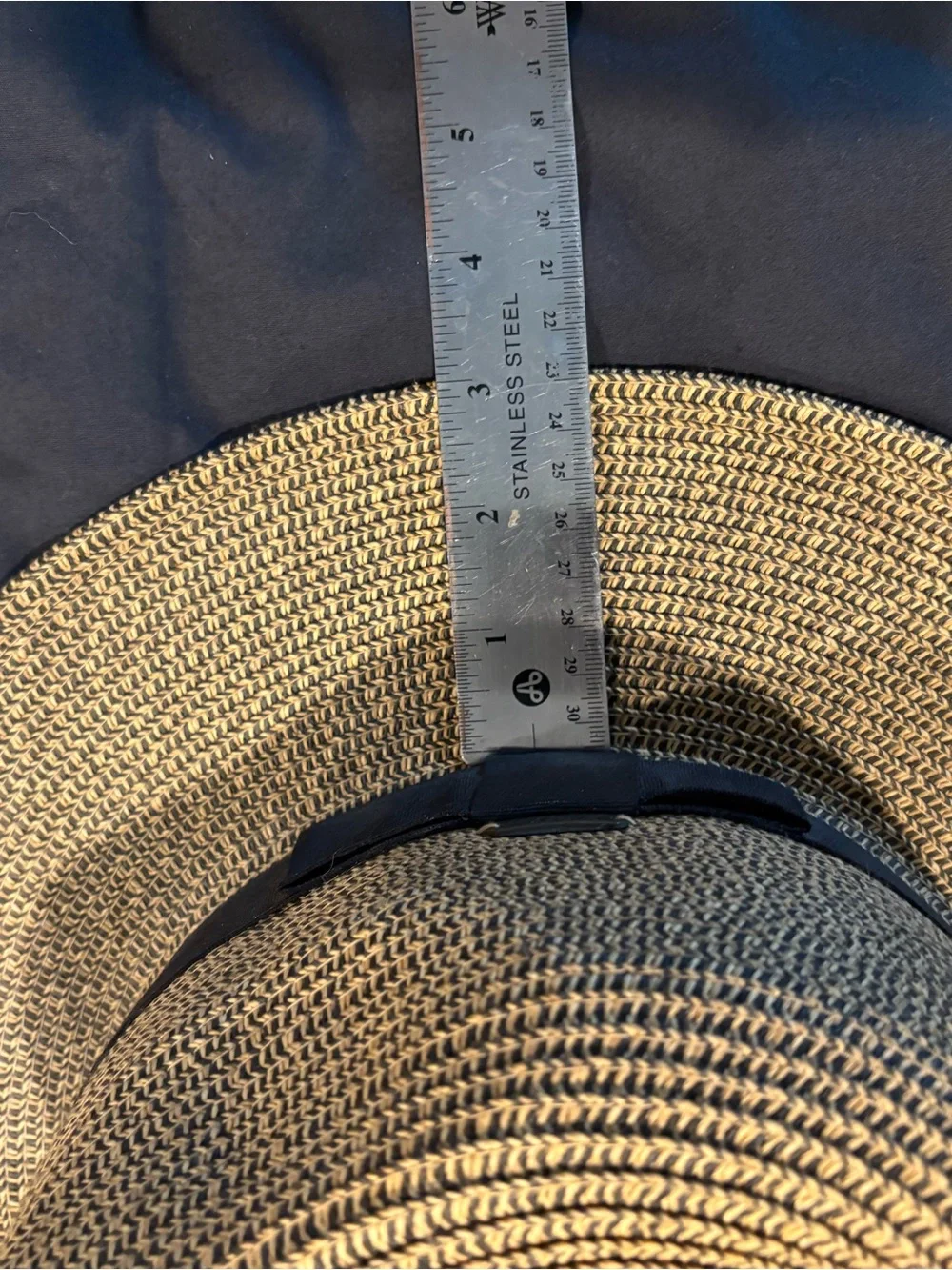 Woven Straw Sun Hat with Black Ribbon